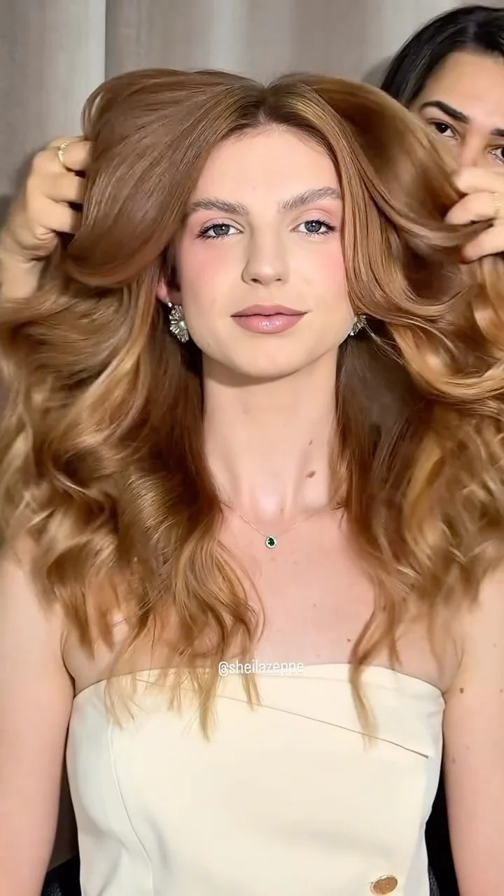 Alice Becker em retrato de beleza com cabelo modelado